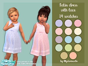 Satin dress with lace sims 4 cc