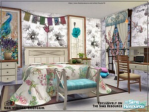 Sea stories bedroom sims 4 cc