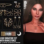 Signature Set with Rhinestones sims 4 cc