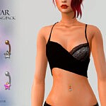 Star Belly Piercing Set sims 4 cc