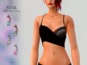 Star Belly Piercing Set sims 4 cc