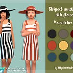 Striped sundress with flower sims 4 cc