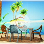Sunny Island Mural sims 4 cc