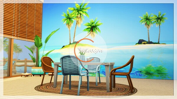 Sunny Island Mural sims 4 cc