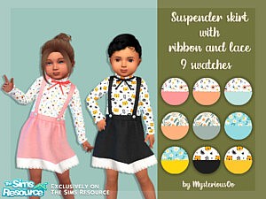 Suspender skirt with ribbon and lace sims cc