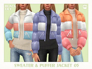 Sweater and Puffer Jacket 05 sims 4 cc