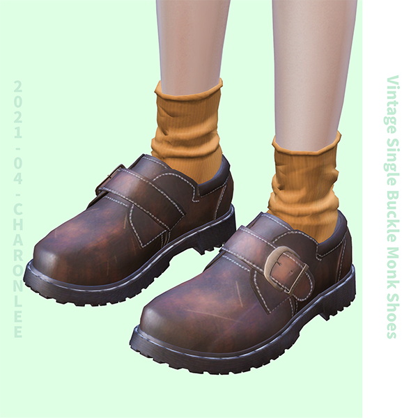 Vintage Single Buckle Monk Shoes sims 4 cc