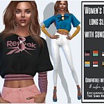 Womens long sleeve t shirt with sunglasses sims 4 cc