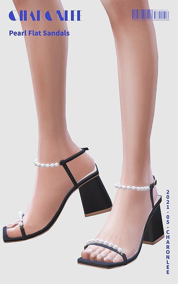 Pearl Chunky Heel Sandals from Charonlee