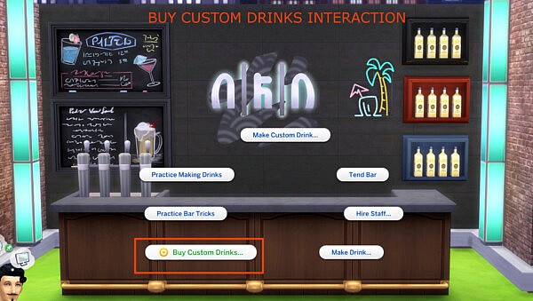 Custom Drink Interactions by TheFoodGroup from Mod The Sims