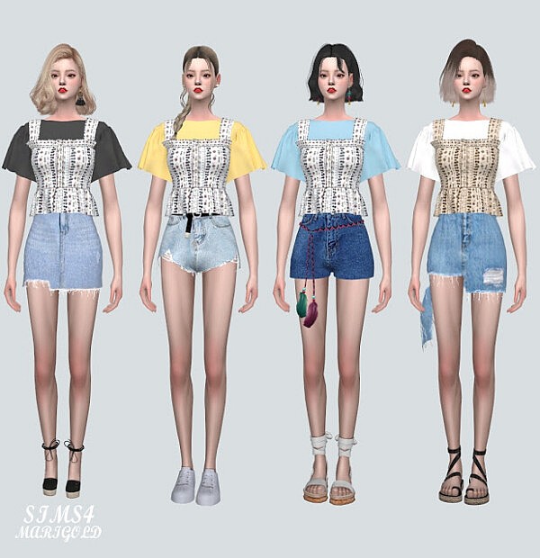 9P Crop Top With T from SIMS4 Marigold