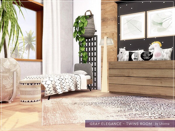 Gray Elegance Twins Room by Lhonna from TSR