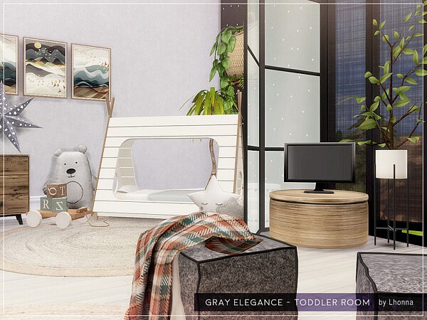 Gray Elegance Toddler Room by Lhonna from TSR
