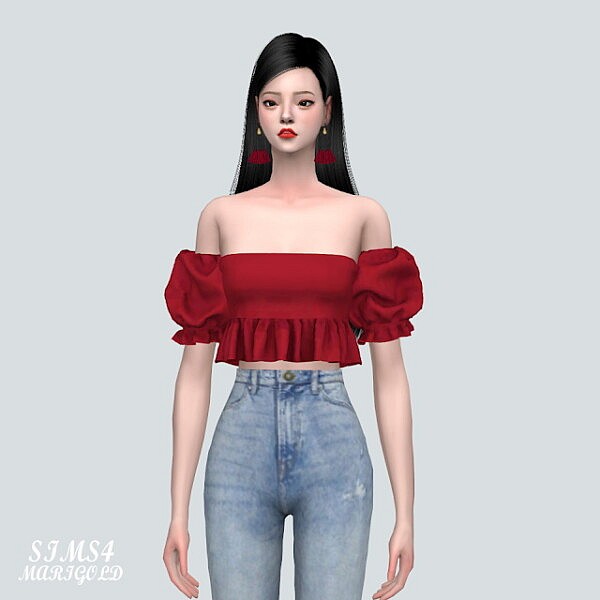 Puff Sleeves OS Blouse V2 from SIMS4 Marigold