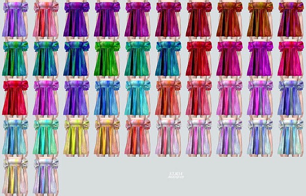 Puff Sleeves OS Mini Dress from SIMS4 Marigold