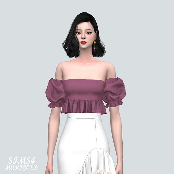 Puff Sleeves OS Blouse V2 from SIMS4 Marigold