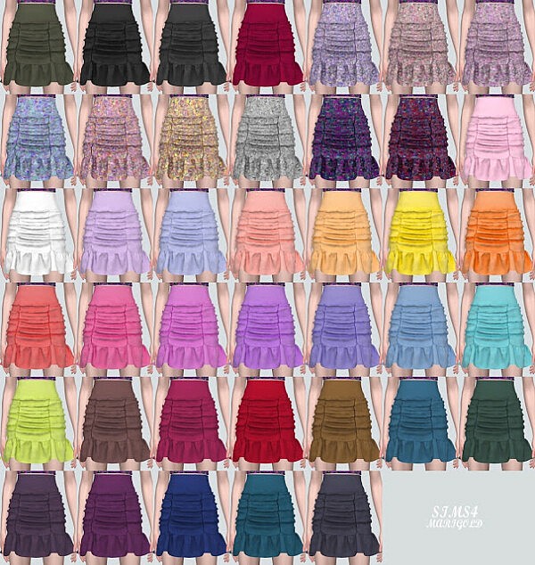 F Shirring Mini Skirts from SIMS4 Marigold