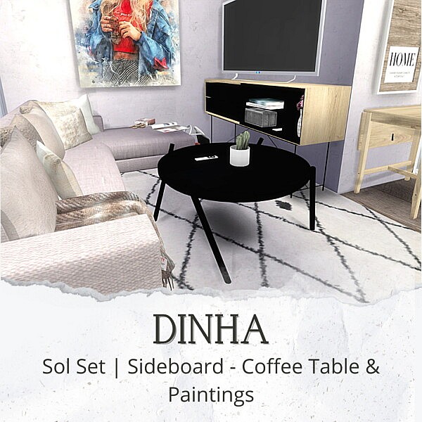 Sideboard   Coffee Table and Paintings from Dinha Gamer
