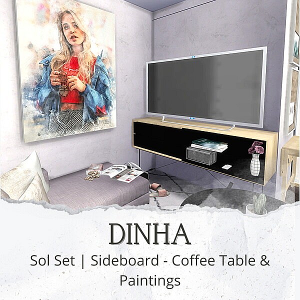 Sideboard   Coffee Table and Paintings from Dinha Gamer