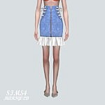 5V Lace Up Midi Skirts