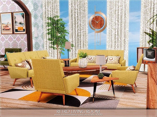 Retro Living Room by MychQQQ from TSR