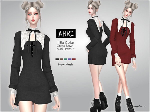 AHRI   Big Collar Dress by Helsoseira from TSR