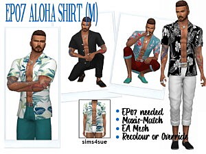 Aloha Shirt sims 4 cc