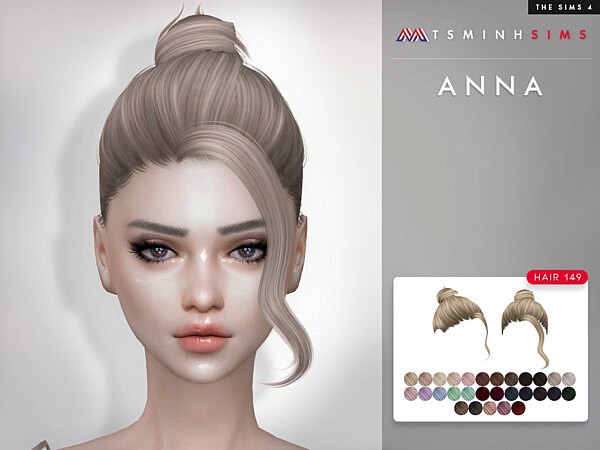 Anna Hair 149 by TsminhSims from TSR