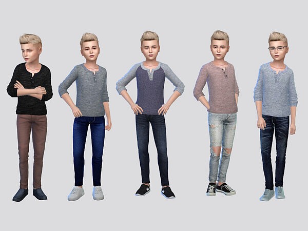 Basic Henley Shirt KB by McLayneSims from TSR • Sims 4 Downloads