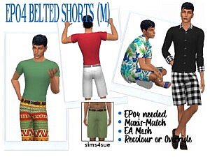 Belted Shorts sims 4 cc