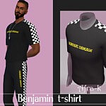 Benjamin t shirt with checkerboard stripe sims 4 cc
