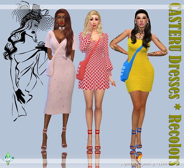 Casteru`s Dresses Recolors from Annett`s Sims 4 Welt