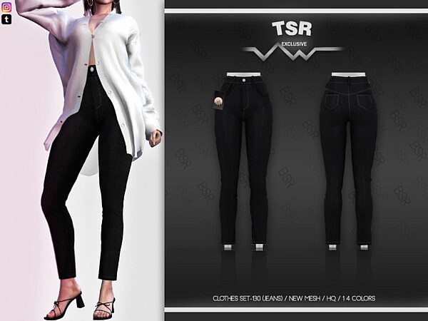 Clothes SET 130 Jeans by busra tr from TSR