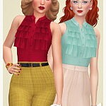 Coral Blouse sims 4 cc