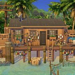 Cozy Fishing Cabin sims 4 cc