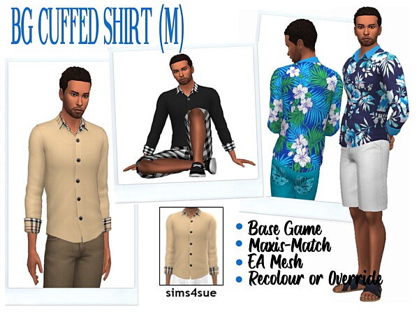Cuffed Shirt M from Sims 4 Sue