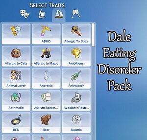 Dale Eating Disorders Pack sims 4 cc