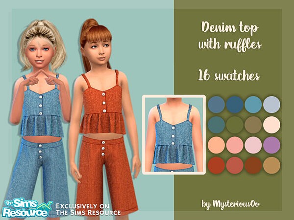 Denim top with ruffles by MysteriousOo from TSR