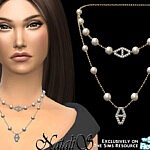 Diamond hexagon layered necklace sims 4 cc