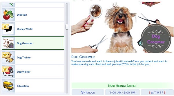 Dog Groomer Career sims 4 c