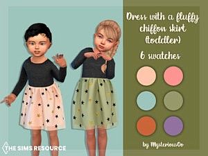 Dress with a fluffy chiffon skirt for toddlers