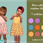 Dress with rainbow dots sims 4 cc
