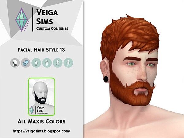 Facial Hair Style 13 sims 4 cc