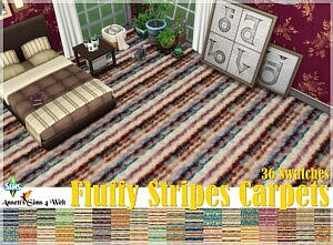 Fluffy Stripes Carpets sims 4 cc