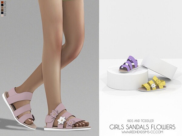 Girls Sandals Flower from Red Head Sims