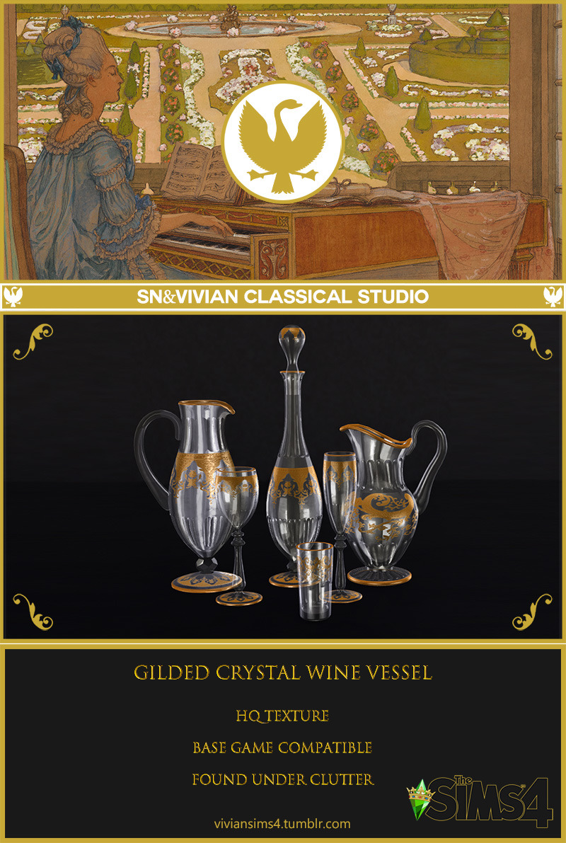 Gilded crystal wine vessel from Vivian Sims