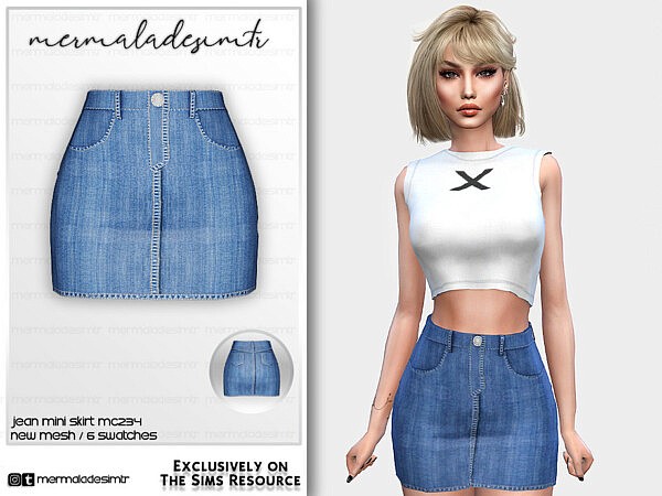 Jean Mini Skirt MC234 by mermaladesimtr from TSR