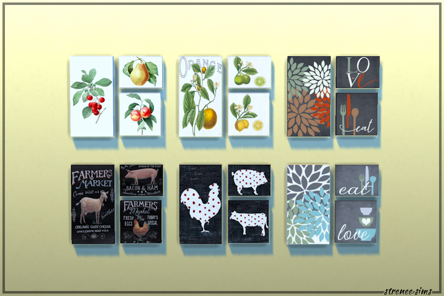 Kitchen and Dining Room Art from Strenee sims