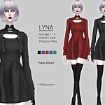 LYNA Gothic Mini Dress sims 4 cc