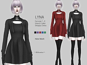 LYNA Gothic Mini Dress sims 4 cc
